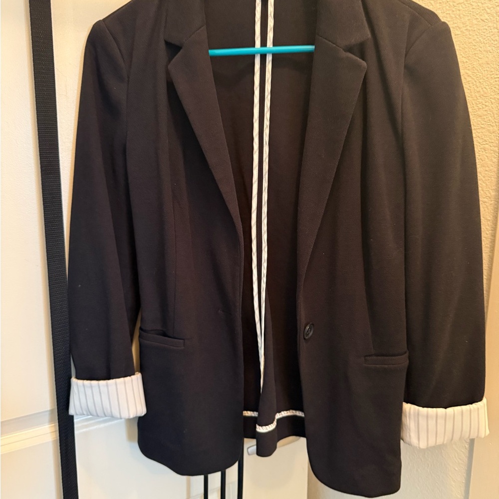 Express Black Blazer with White Trim